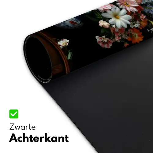 Hout - Vaas - Kleuren - Bloemen Muismat XXL klein -sfeer2