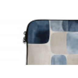Patroon - Blauw - Vierkanten laptophoes neopreen klein -detail
