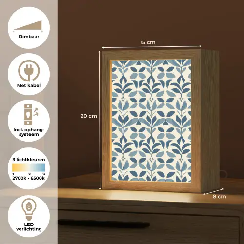 Flora - Modern - Blauw Light Box met kabel (Tafellamp) klein 925 -USP_NL