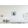 Dobbelstenen - Kleurrijk - Getallen - Stipjes textielposter latten blank klein -kinderkamer