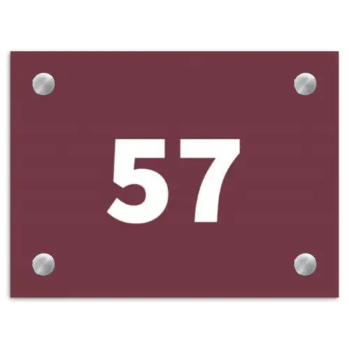 Bordeauxrood - Traditioneel Naambord Rechthoek middel -3d
