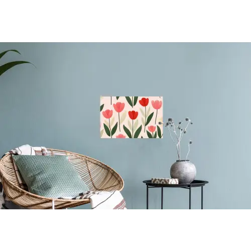 Tulpen - Modern - Roze Muursticker klein -plant