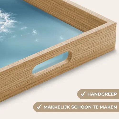 Paardenbloem - Wind - Blauw Dienblad Rechthoek middel -USP_HandgreepNL