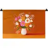 Vaas - Bloemen - Oranje Wandkleed katoen klein -zz3d