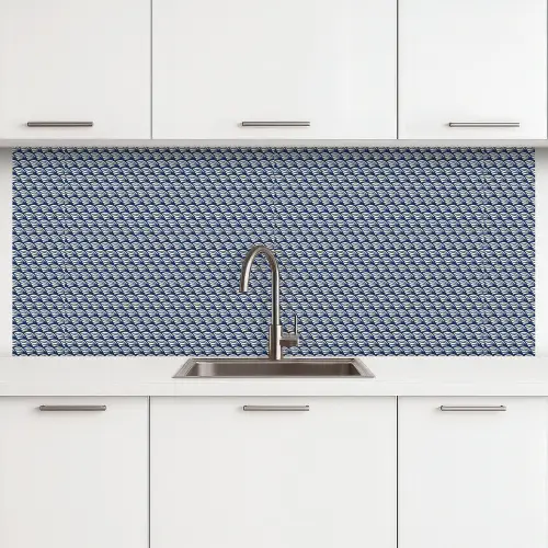 Japan - Blauw - Wit - Patronen keuken achterwand 2 middel 871 -3d