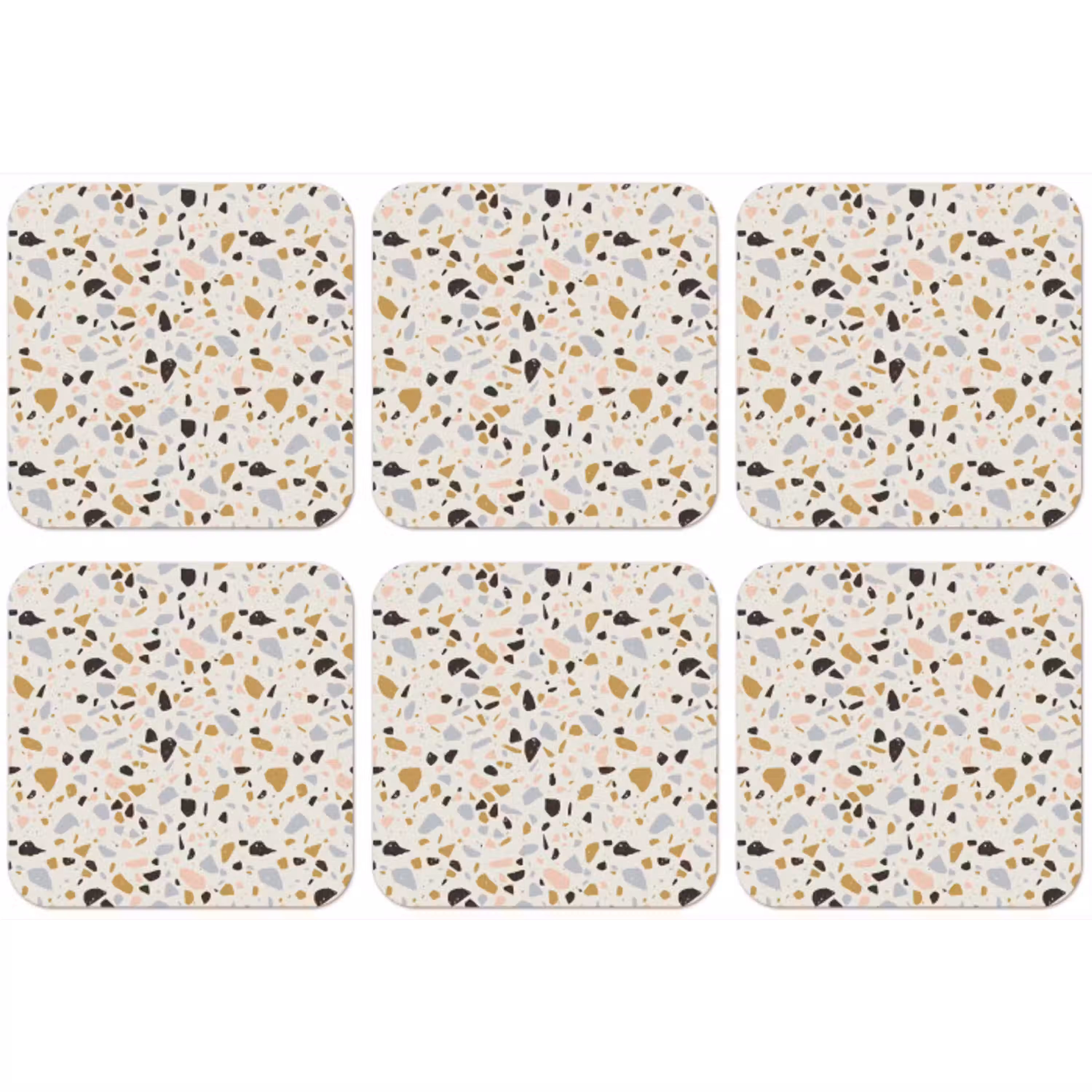 Terrazzo -  Patroon - Neutraal - Zacht - Multi onderzetter kurk middel 366 -zkaufland3dotto
