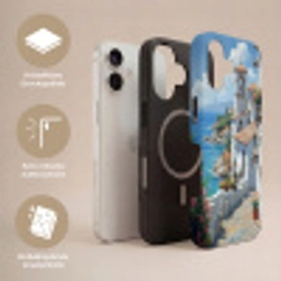 Huizen - Zee - Bomen - Bloemen Toughcase MagSafe Apple iPhone 17 klein -USP_Lagen_DE