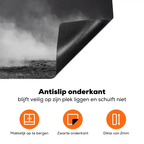 Olifant - Zwart - Wit - Rook Inductie beschermer vinyl 3mm klein -zzzzzzz-td-onderkant