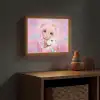 Meisje - Eenhoorn - Roze Light Box met batterij (Wandlamp kind) middel -sfeer5_kind
