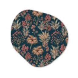 Botanisch - Patroon - Blauw Wandcirkel Organisch Forex 3mm klein 629 -3d