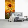 Zonnebloem - Mozaïek - Zonsondergang - Geel fotobehang vinyl groot -slaapkamer