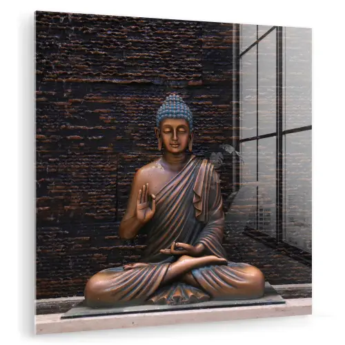 Boeddha - Buddha beeld - Bruin - Spiritueel - Meditatie plexiglas 5mm klein -zzzproduct_nieuw