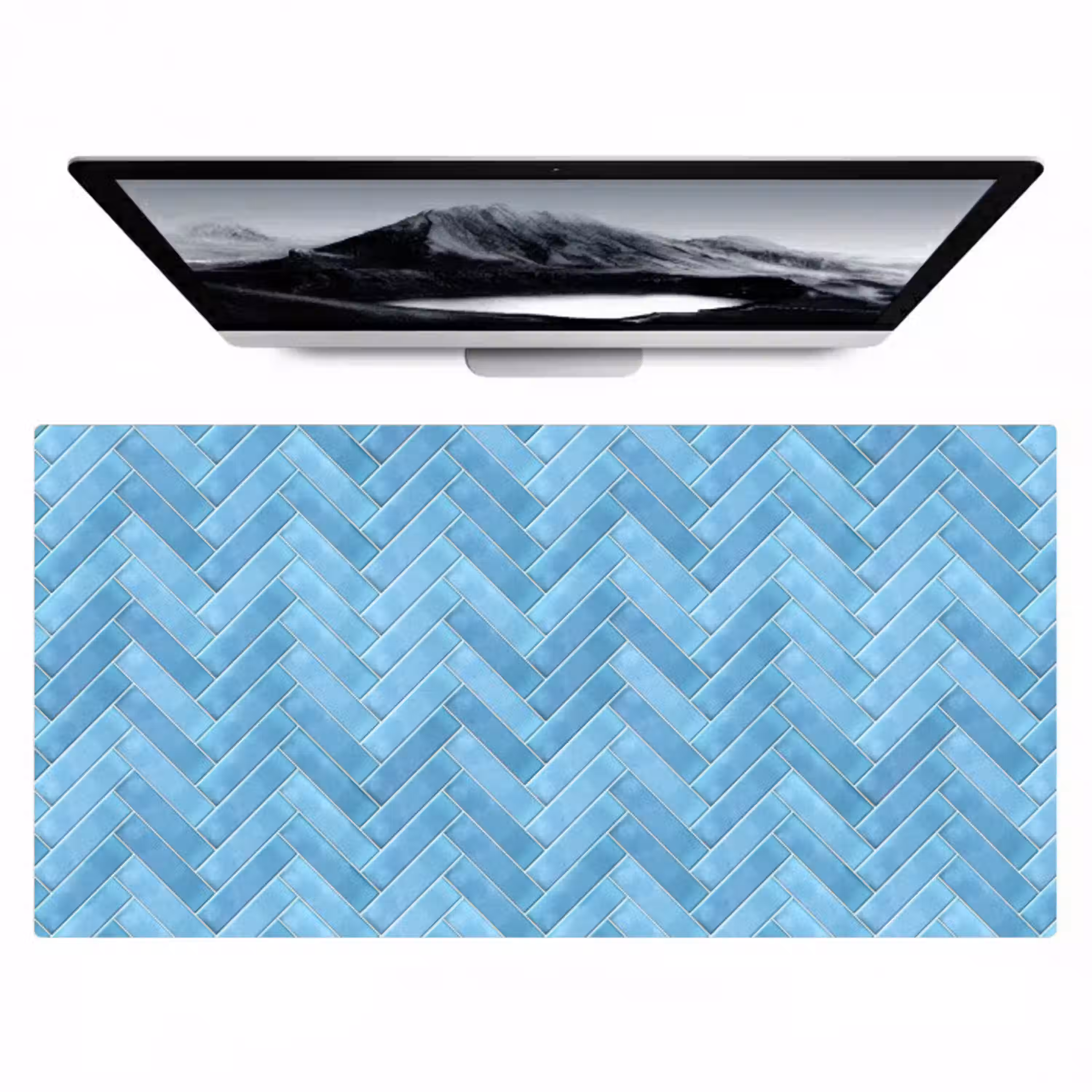 Visgraat - Wandtegel - Lichtblauw Muismat XXL klein 681 -zzz3d