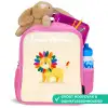 Leeuw - Manen - Kleurrijk Kinderrugzak - Roze middel -inhoud_NL