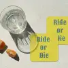 Ride or die - Geel - Blauw onderzetter kurk middel -sfeer4