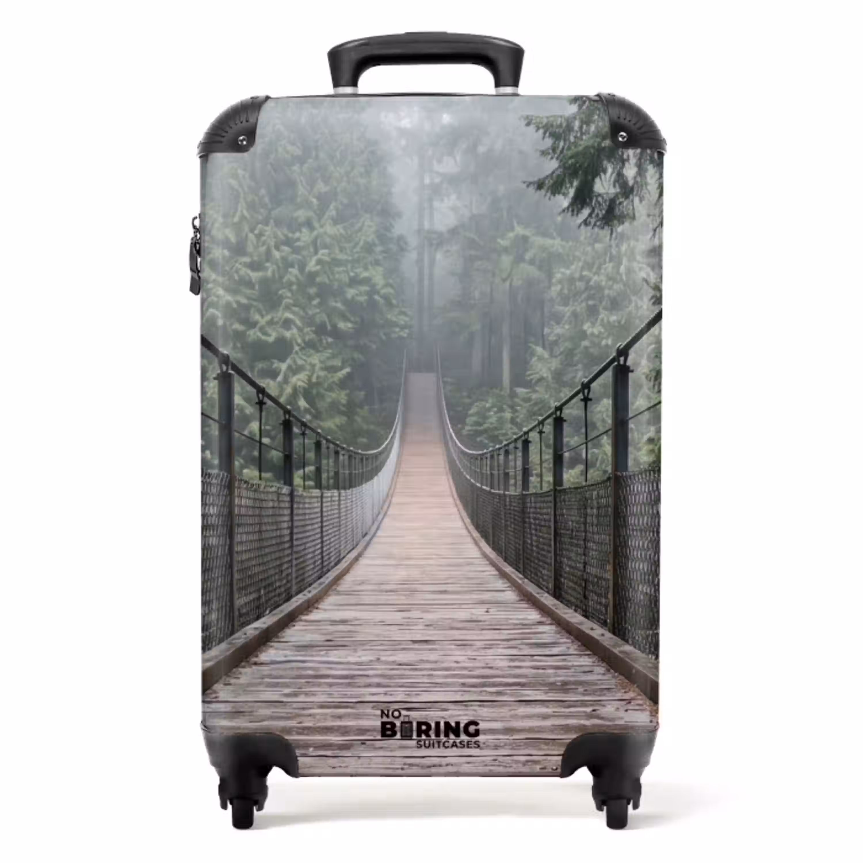 Brug - Bos - Mist - Natuur NBS - Handbagage koffer - Volwassenen Unisex middel -productfoto_recht