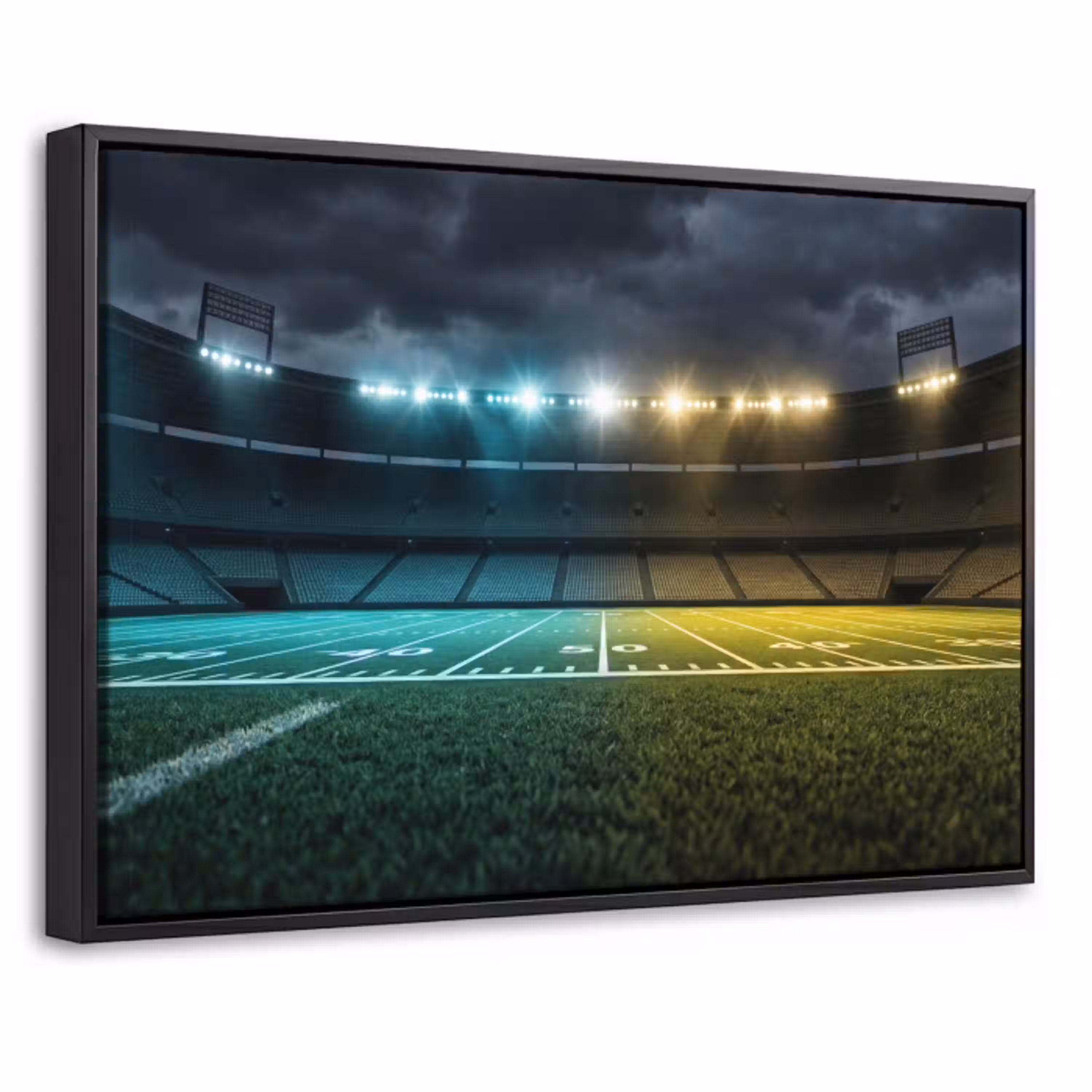 Voetbal - Stadion - Nacht - Modern Canvas met baklijst klein -threedimensional_3d_global