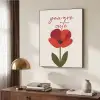 Klaproos - Bloem - Rood - Valentijn Textielframe zwart klein -sfeer3