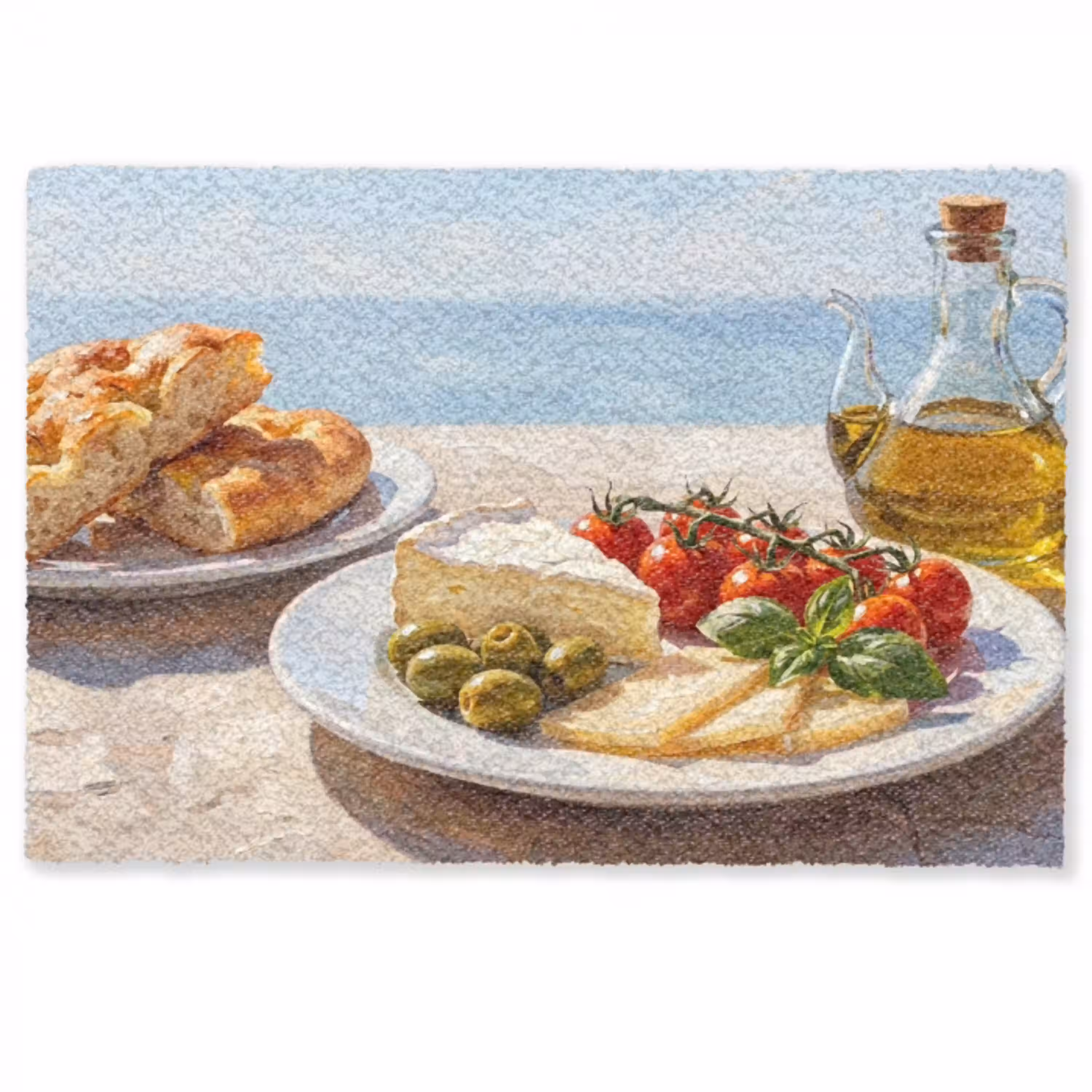 Eten - Middellandse Zee - Natuur - Geschilderd Deurmat klein -zkaufland3d