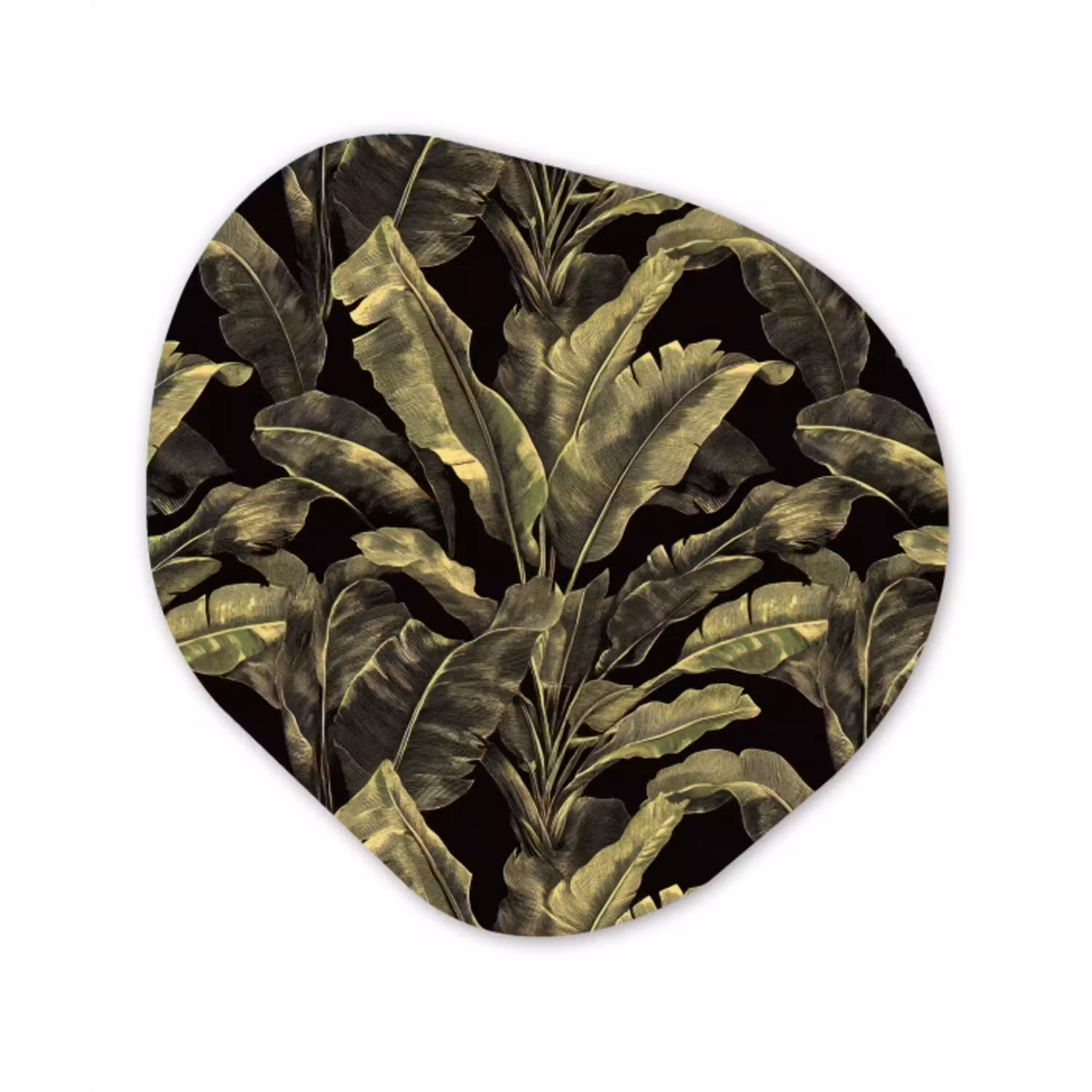 Botanisch - Bladeren - Groen Wandcirkel Organisch Aluminium middel 851 -3d