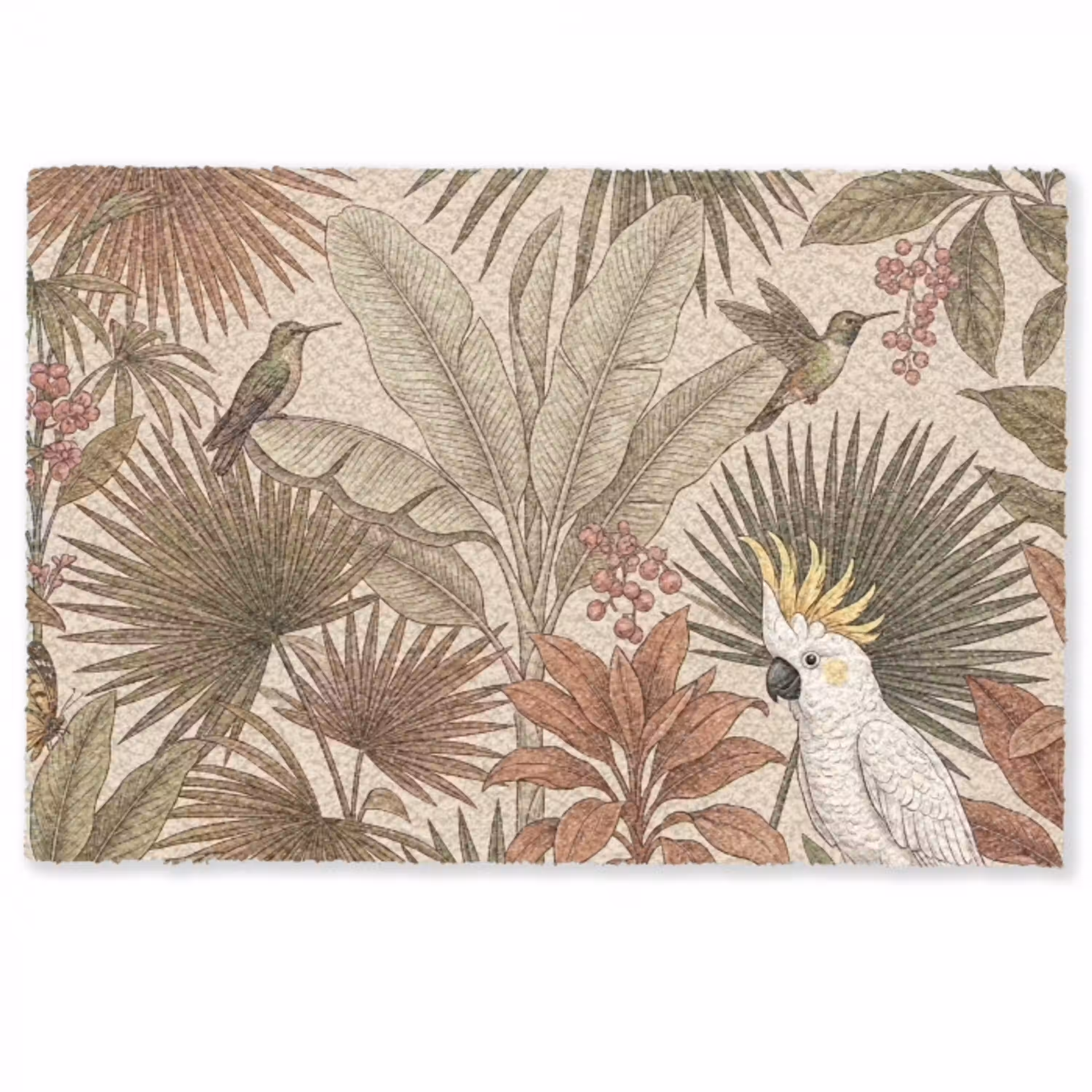 Tropisch - Vogels - Beige Deurmat klein -zkaufland3d