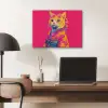 Kat - Kimono - Bloemen - Roze PET vilt klein -sfeer5
