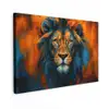 Schilderij - Leeuwenkop - Oranje canvas 2cm klein -z3d