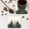 Sparren - Bomen - Groen - Beige onderzetter kurk middel -sfeer2