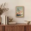 Nachtlandschap - Kamelen - Sterren - zandduinden Light Box met kabel (Tafellamp) klein -sfeer2