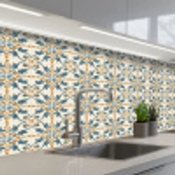 Patroon - Klassiek - Kleurrijk keuken achterwand 2 middel 871 -3d_schuin