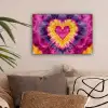 Tie dye - Hartvorm - Vlammen - Oranje canvas 2cm klein -sfeer1
