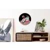 Astronaut - Flamingo - Zwemband - Roze Wandcirkel aluminium klein -kantoor