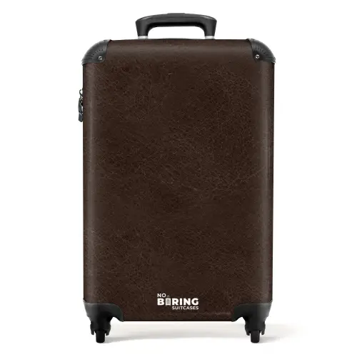 Lederen look chocolade bruin NBS - Handbagage koffer - Kinderen Unisex middel -productfoto_recht