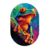 Kikker - Felgekleurd - Tak - Regenboog Wandcirkel Ovaal Forex klein -3d
