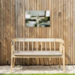Penseelstreken - Groen - Abstract - Japandi Tuinposter op houten frame 2 cm dik klein -sfeer4