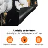 Bloemen - Wit - Abstract Inductie beschermer vinyl 3mm klein -zzzzzzz-td-onderkant