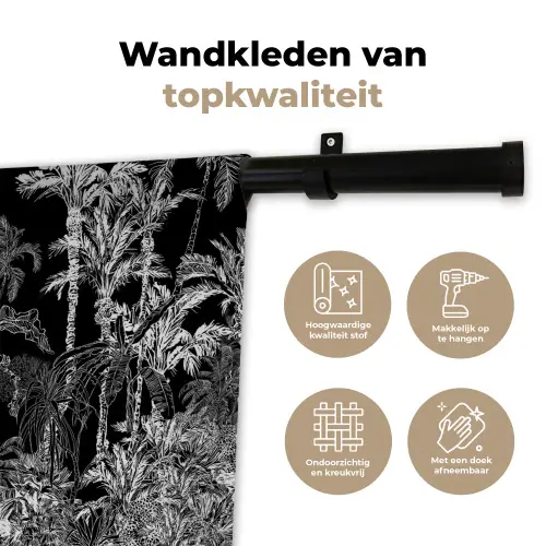 Jungle - Bomen - Bladeren - Tropical Wandkleed katoen klein -sfeer2
