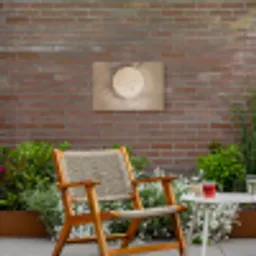 Vogel - Beige - Japandi Tuinposter op houten frame 2 cm dik klein -sfeer3