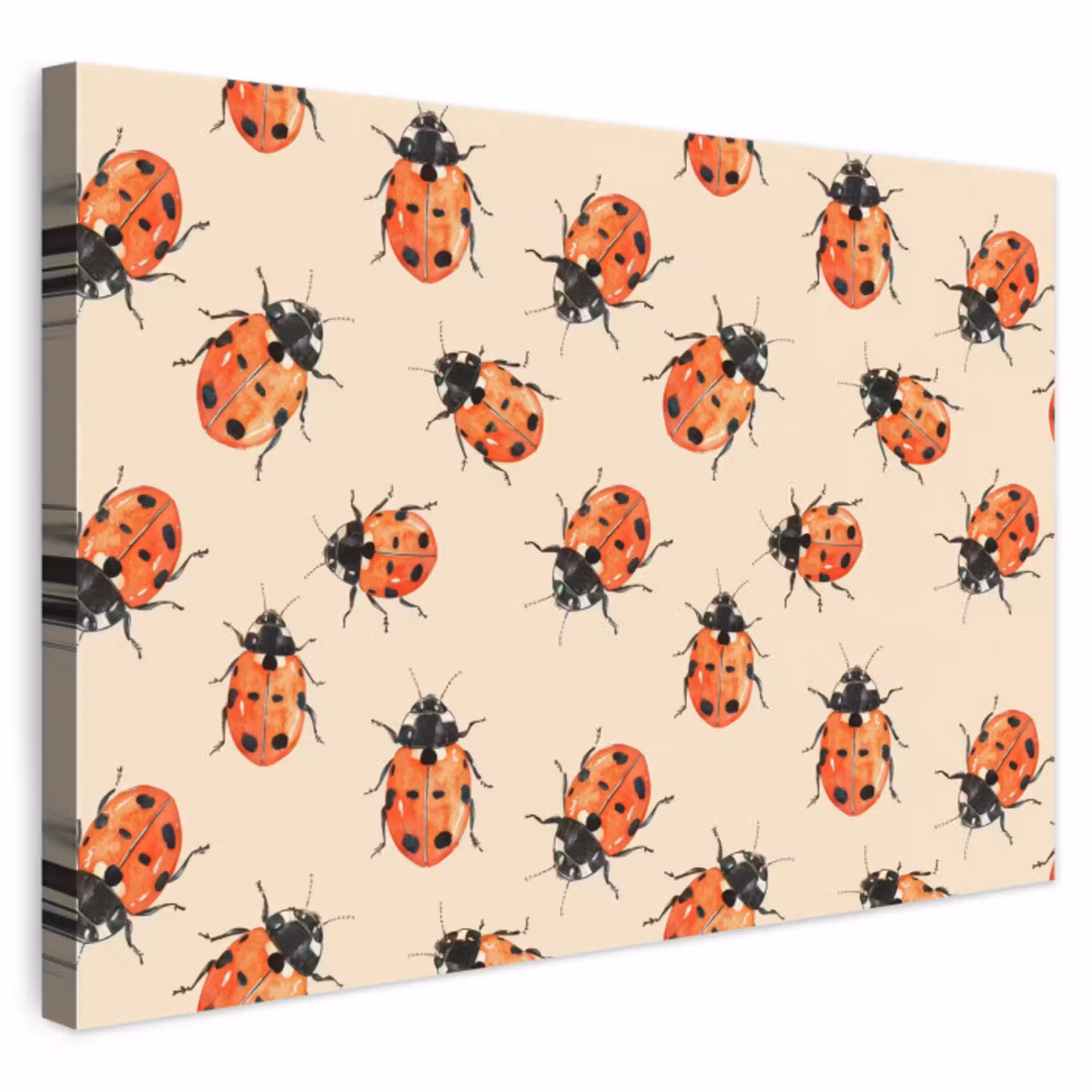 Lieveheersbeestjes - Patroon - Rood canvas 2cm klein 34 -3d