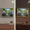 Hortsensia - Pad - Bloemen Light Box met batterij (Wandlamp) middel -sfeer3