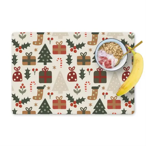 Illustratie - Kerstfiguren - Beige Placemat vinyl groot 368 -zzzproduct_Kitchenyeah-website