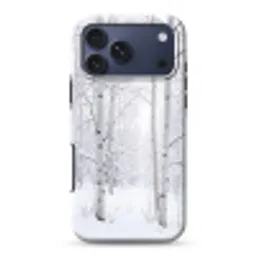 Berkenbomen - Sneeuw - Winter - Bos - Wit Toughcase MagSafe Apple iPhone 17 Pro Max klein -3d