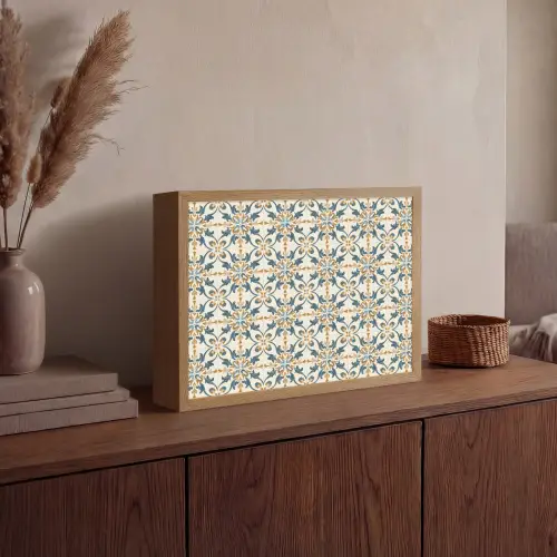 Patroon - Klassiek - Kleurrijk Light Box met batterij (Wandlamp) middel 907 -sfeer2