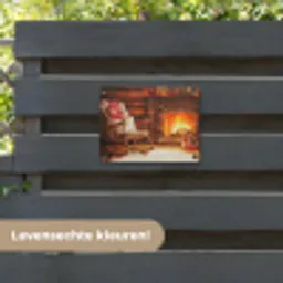 Winter - Kerst - Huis - Openhaard tuinposter los doek klein -sfeer3