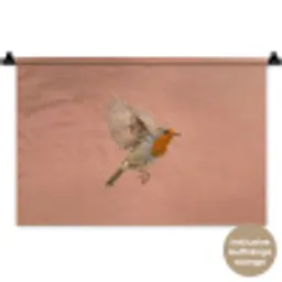 Roodborst - Natuur - Roze Wandkleed katoen klein -t3d_DE