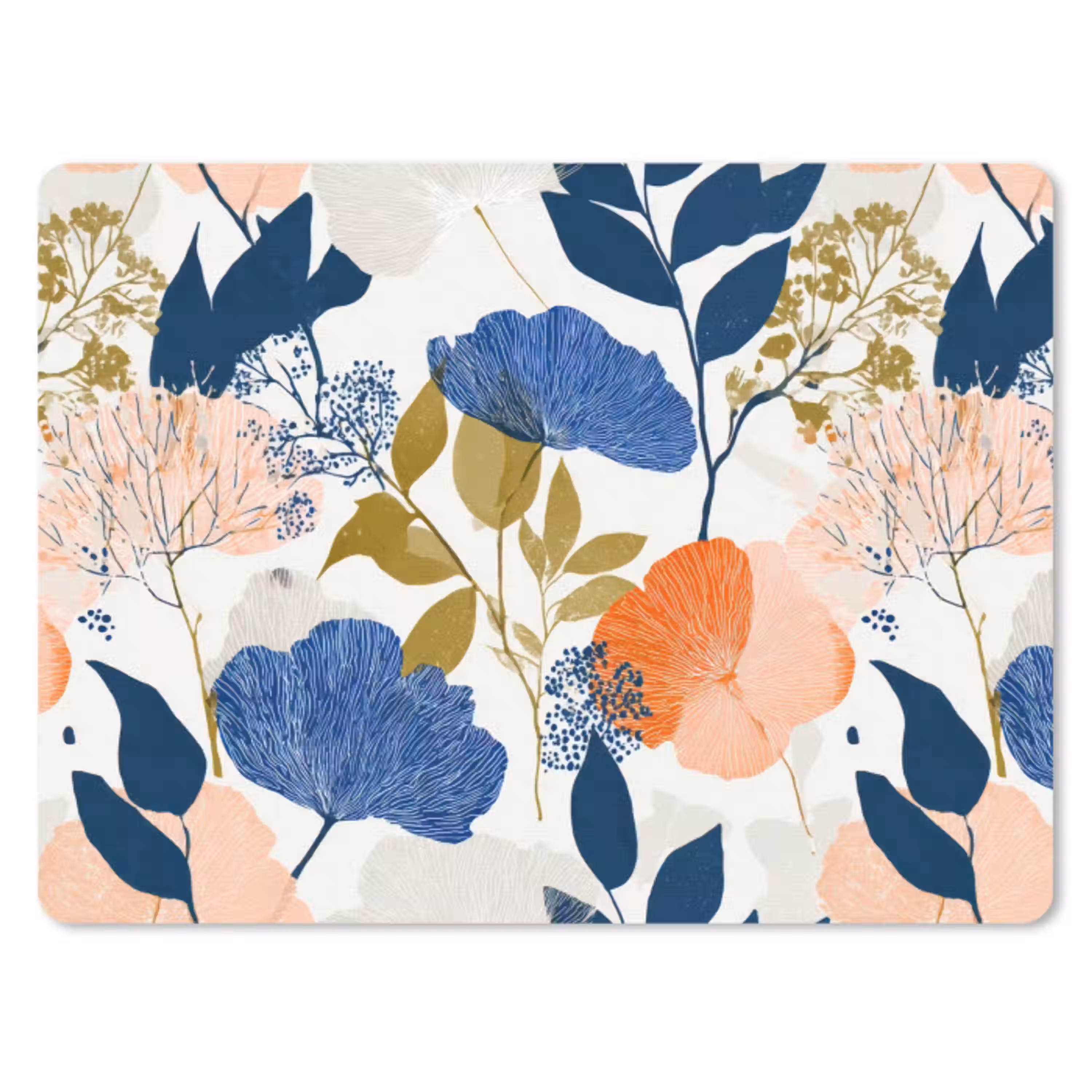 Bloemen - Botanisch - Kleurrijk muismat rubber klein 262 -3d