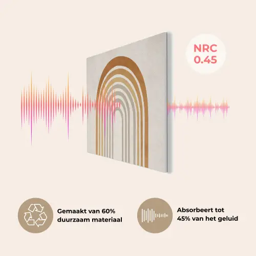 Minimalistisch - Boog - Lijnen - Beige PET vilt klein -USP_NL