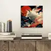 Witte vos - wolken - maan aluminium wit klein -sfeer1