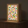 Vierkanten - Kleurrijk - Golvend Light Box met kabel (Tafellamp) klein -z3d_website