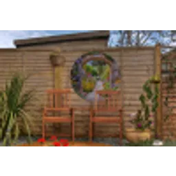 Doorkijk - Bloemen - Pad - Natuur Wandcirkel tuinposter met ringen klein -buiten3